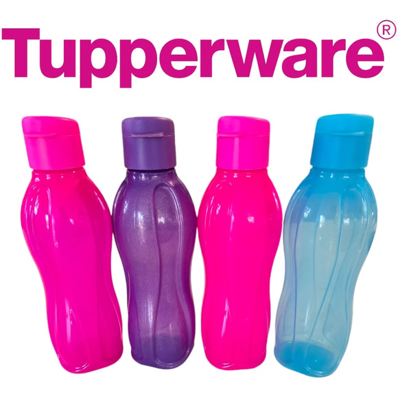 Tupperware Ecco 500ml Set of 4 Water Bottles with Durable Design Flip Lid - Picture 1 of 4